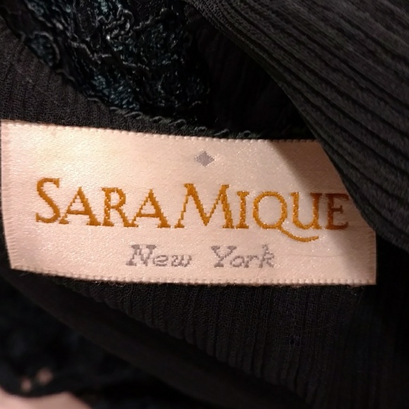 Silk Lace Dark Green Formal Dress Set Excellent Quality Sara Mique Holiday Party - Picture 8 of 16